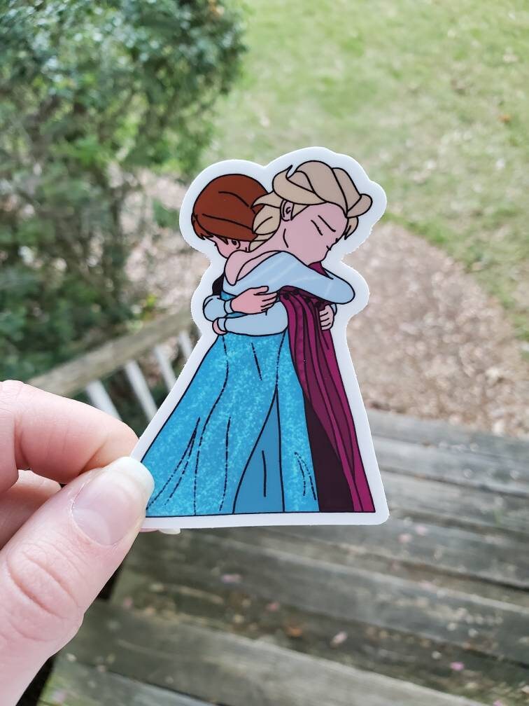 Anna and Elsa Frozen Vinyl Sticker Etsy