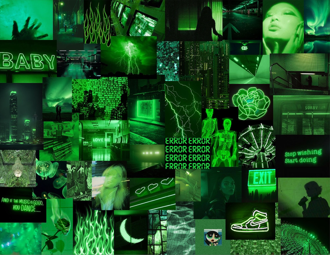 Neon Green Photo Collage Kit-50 Pc - Etsy UK