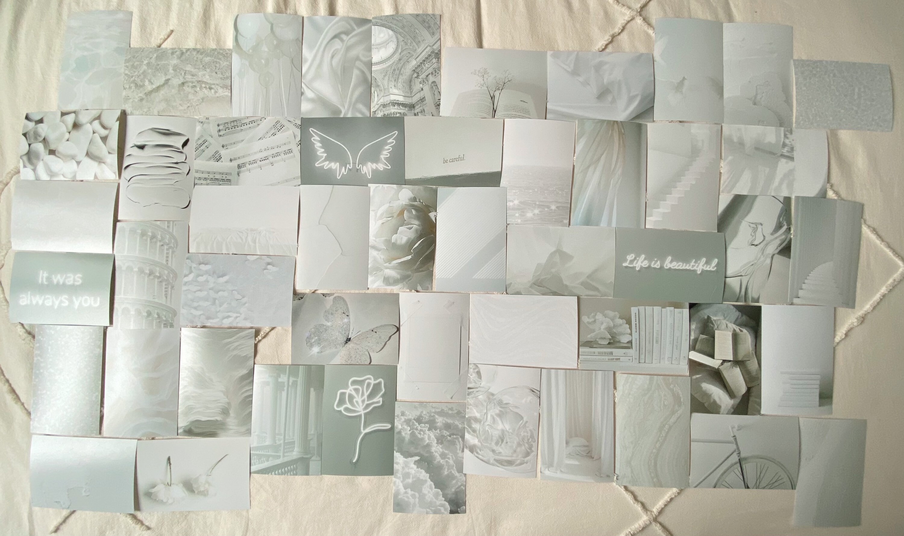 White Photo Collage Kit50 Pc Etsy