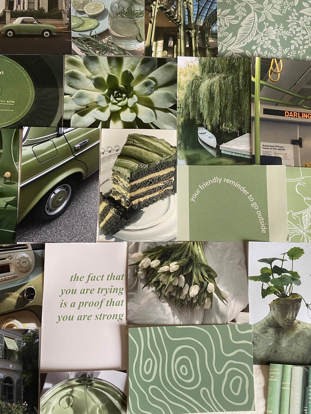 Sage Green Photo Collage Kit50 Pc Etsy