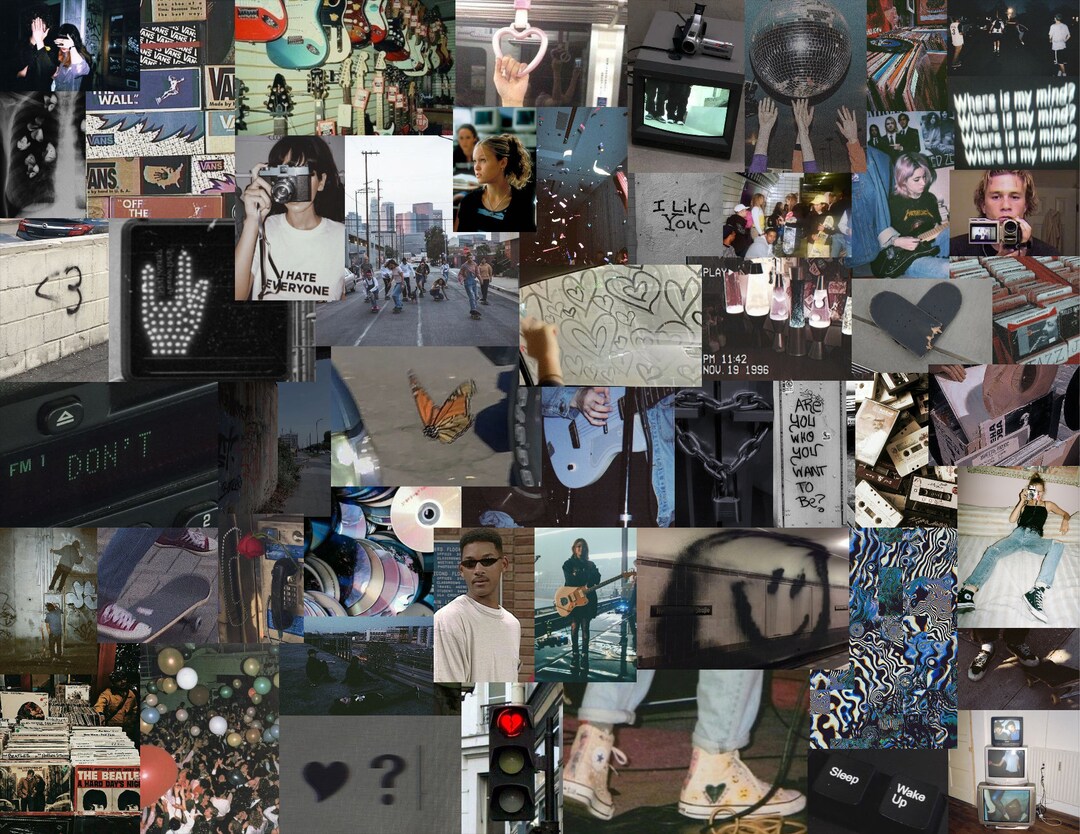 90's Grunge Photo Collage Kit-50 Pc - Etsy