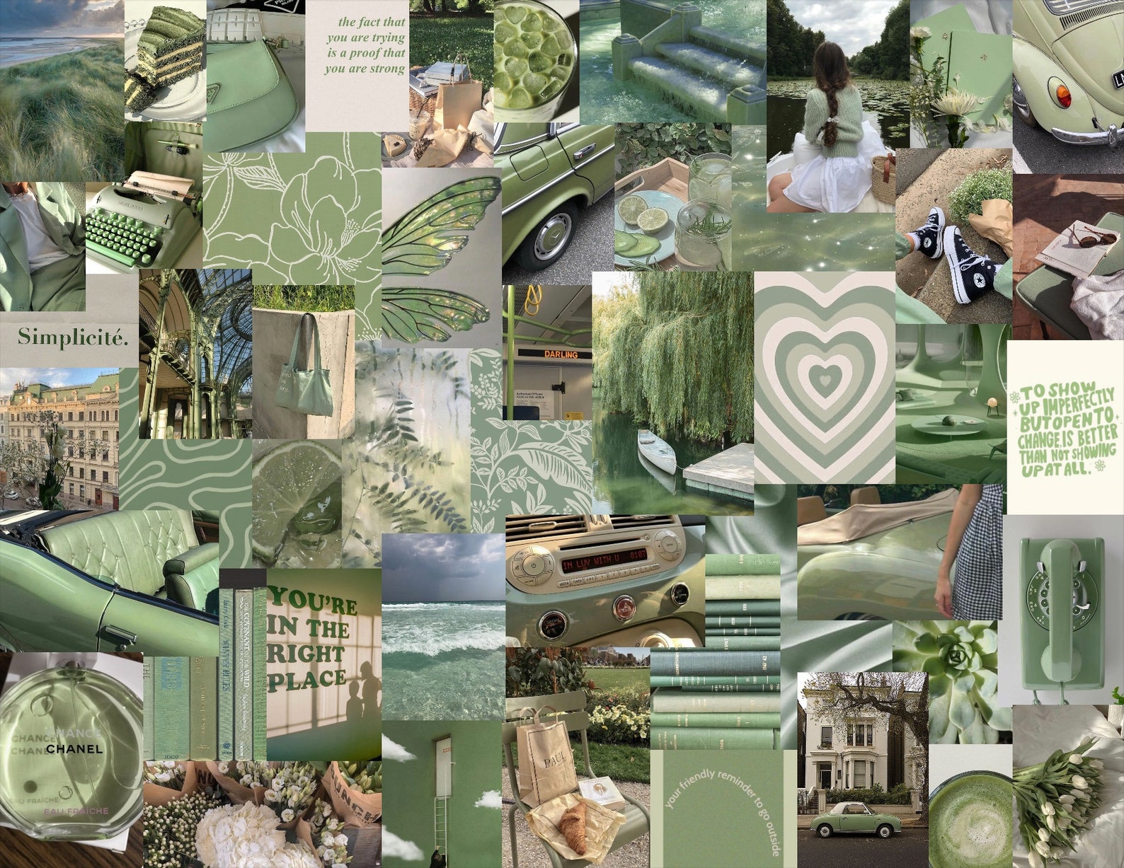 Sage green photo collage kit50 pc Etsy