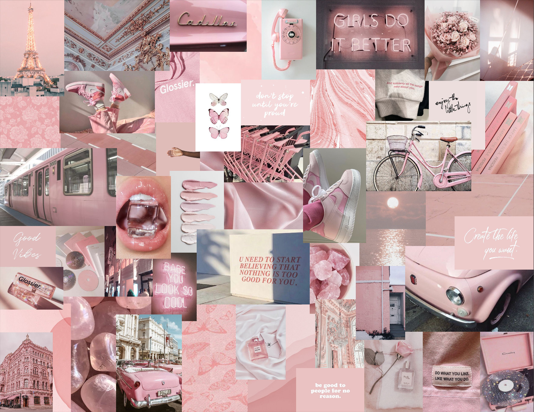 Pink Collage Wallpaper Desktop ubicaciondepersonas.cdmx.gob.mx