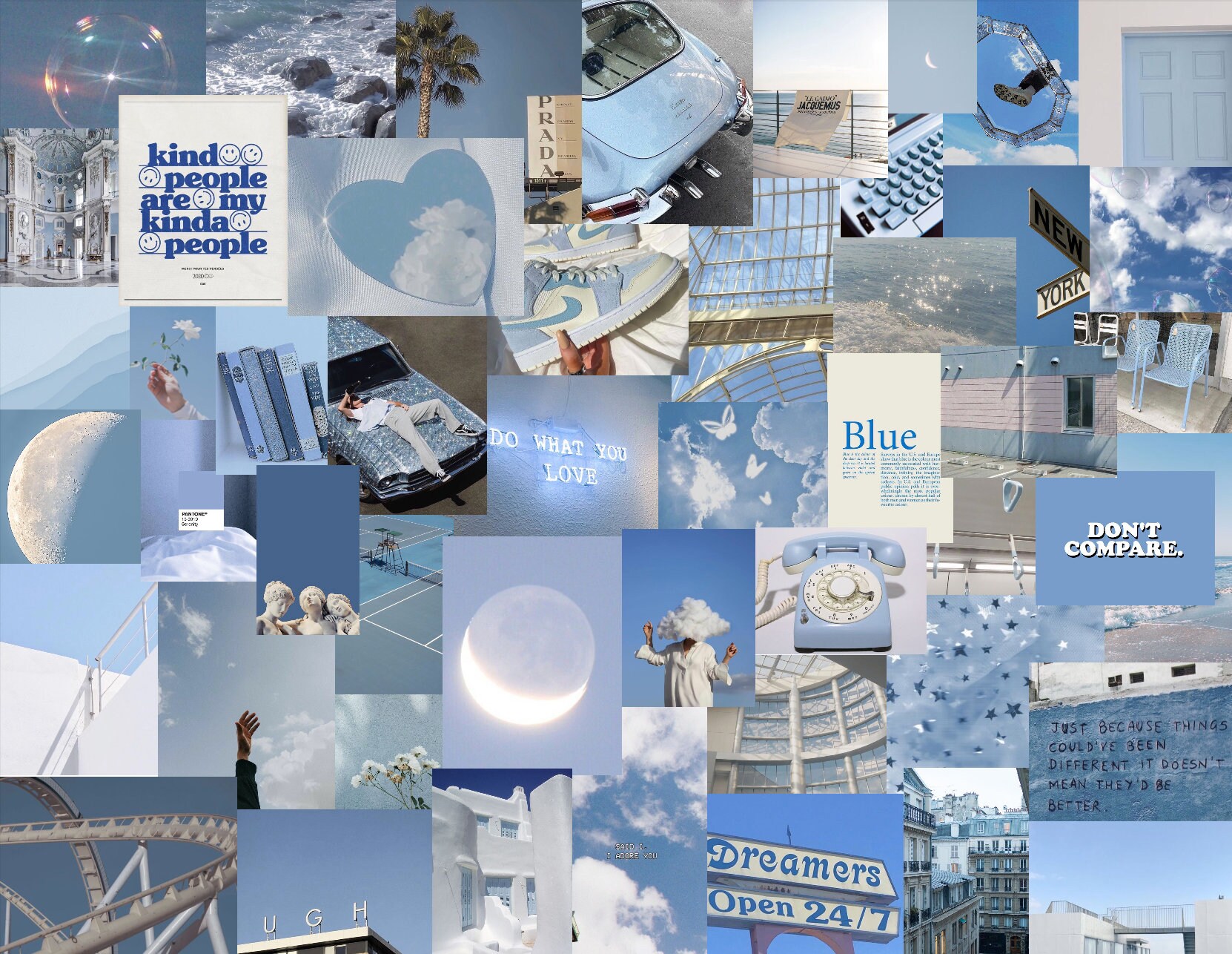 Light Blue Photo Collage Kit50 Pc Etsy
