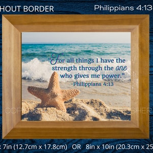 Printable Table/wall Art Starfish Beach Coastal Frameable Bible Quote ...