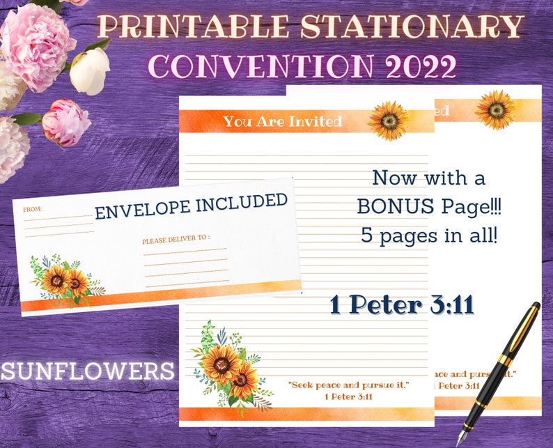 JW Convention 2022 Letter Writing Stationary Printable Etsy Finland