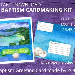 Kit de fabricación de tarjetas imprimibles del bautismo bíblico- Kit de tarjetas de felicitación- Escritura de cartas JW- Bautismo- Kit de tarjetas preimpresas- Descarga instantánea imprimible