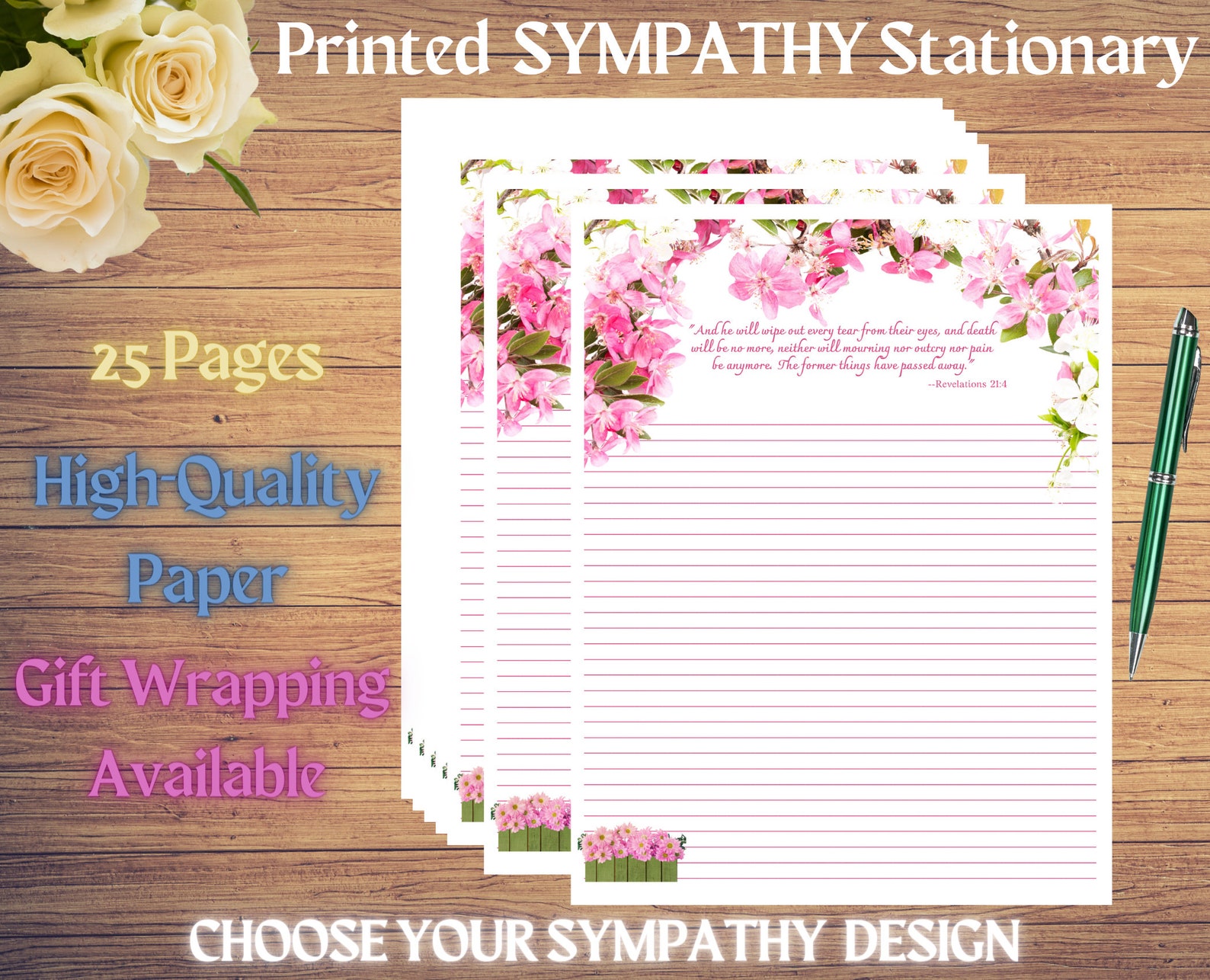 Printed JW SYMPATHY Stationary-you Choose the Design Sympathy ...