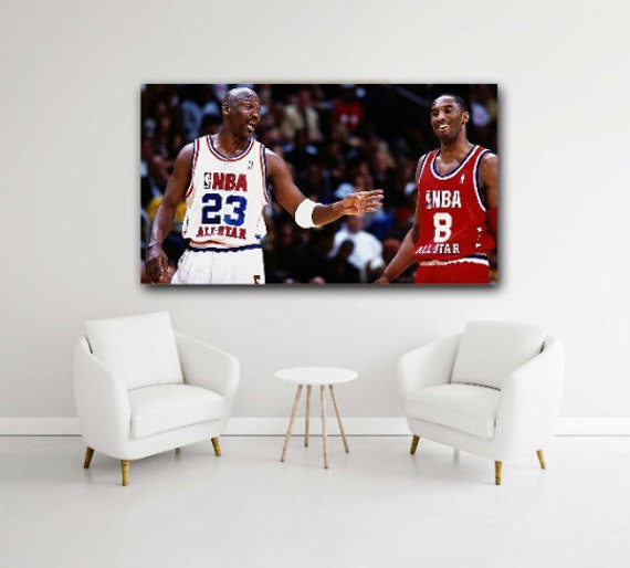 Kobe Bryant Michael Jordan Lebron James Basketball Art Canvas