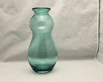 Rainbow Art Glass Double Gourd Vase 10 3/8" Tall