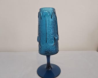 Wayne Husted Steliva Italian Antiqua Turquoise Blue/Teal Green Pedestal Vase