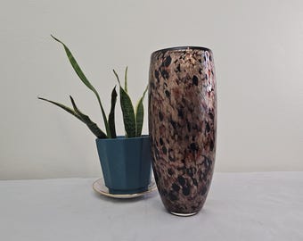 Gold and Copper Flecked Black Vase