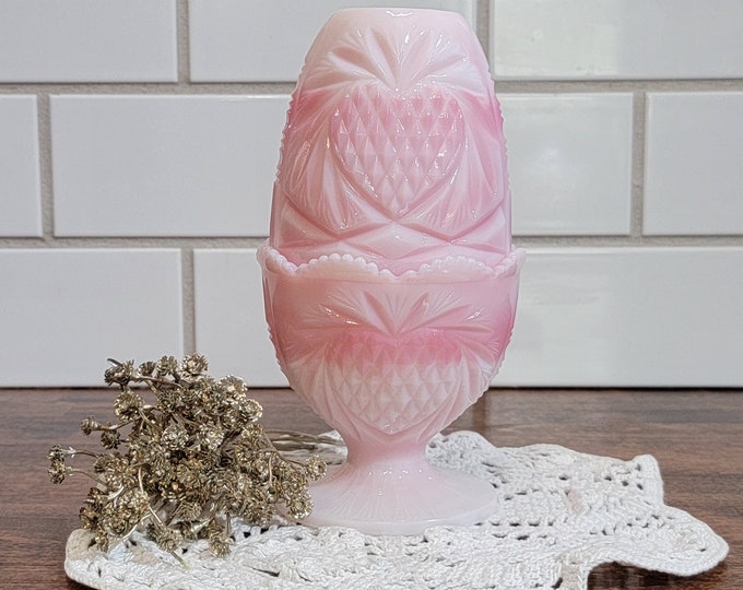 Vintage Fenton Art Glass Pink Rosaline Heart Fairy Light #8406 - Etsy