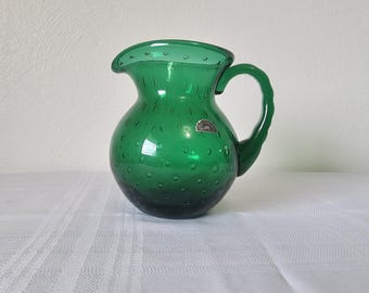 Rainbow Glass Company Controlled Bubble Pitcher 5 1/2" Tall