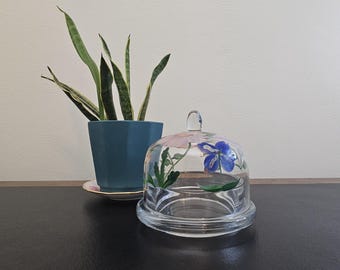 Royal Danube Hand Painted Crystal Covered Dish With Flowers
