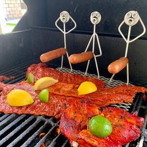 Novelty Women Men Shaped Stainless Steel Camp Fire Roasting Stick Steel Hot Dog Marshmallow Roasters Campfire Skewer Stick Adult Women+Man Funny Metal Hot Dog Roasting Stick No BBQ Fork