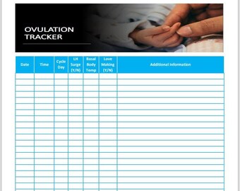 Ovulation Tracker for Pregnancy | LH Surge, Basal Body Temperature - Downloadable PDF File