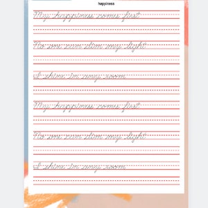 Cursive Writing Worksheets| Positive Affirmations| Little Black Kings ...