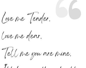 Love Me Tender Etsy