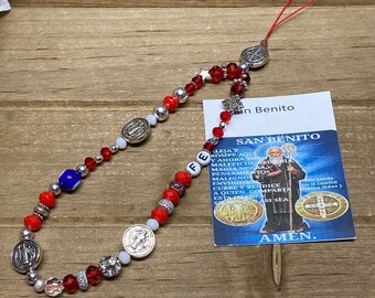 Saint Benedict Beaded phone charm strap