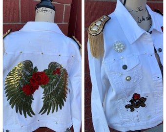 Rose Denim Jacket - Etsy Australia