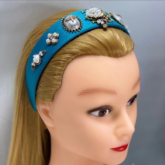 Retro Pearl Crystal Bee Headband - Etsy display picture 1