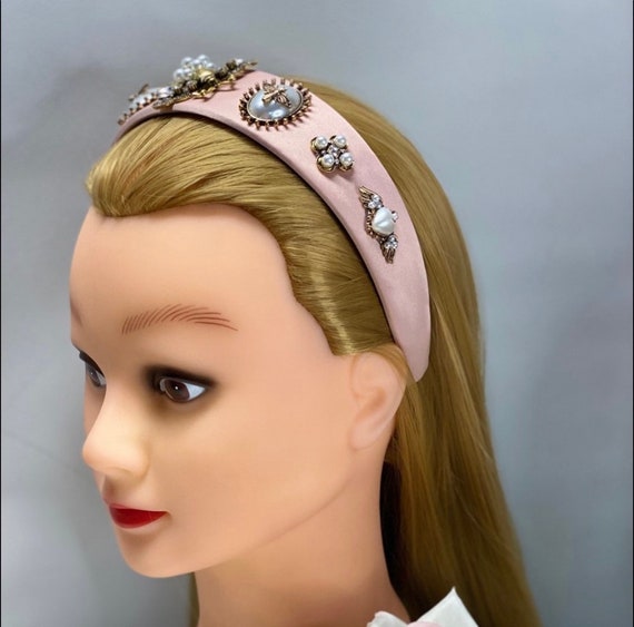 Retro Pearl Crystal Bee Headband - Etsy display picture 2