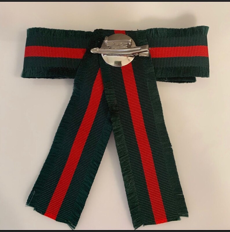 fashion bow brooch. Crown pin bow brooch Crown Bow Brooch Red and green bow brooch Designer inspired bow brooch