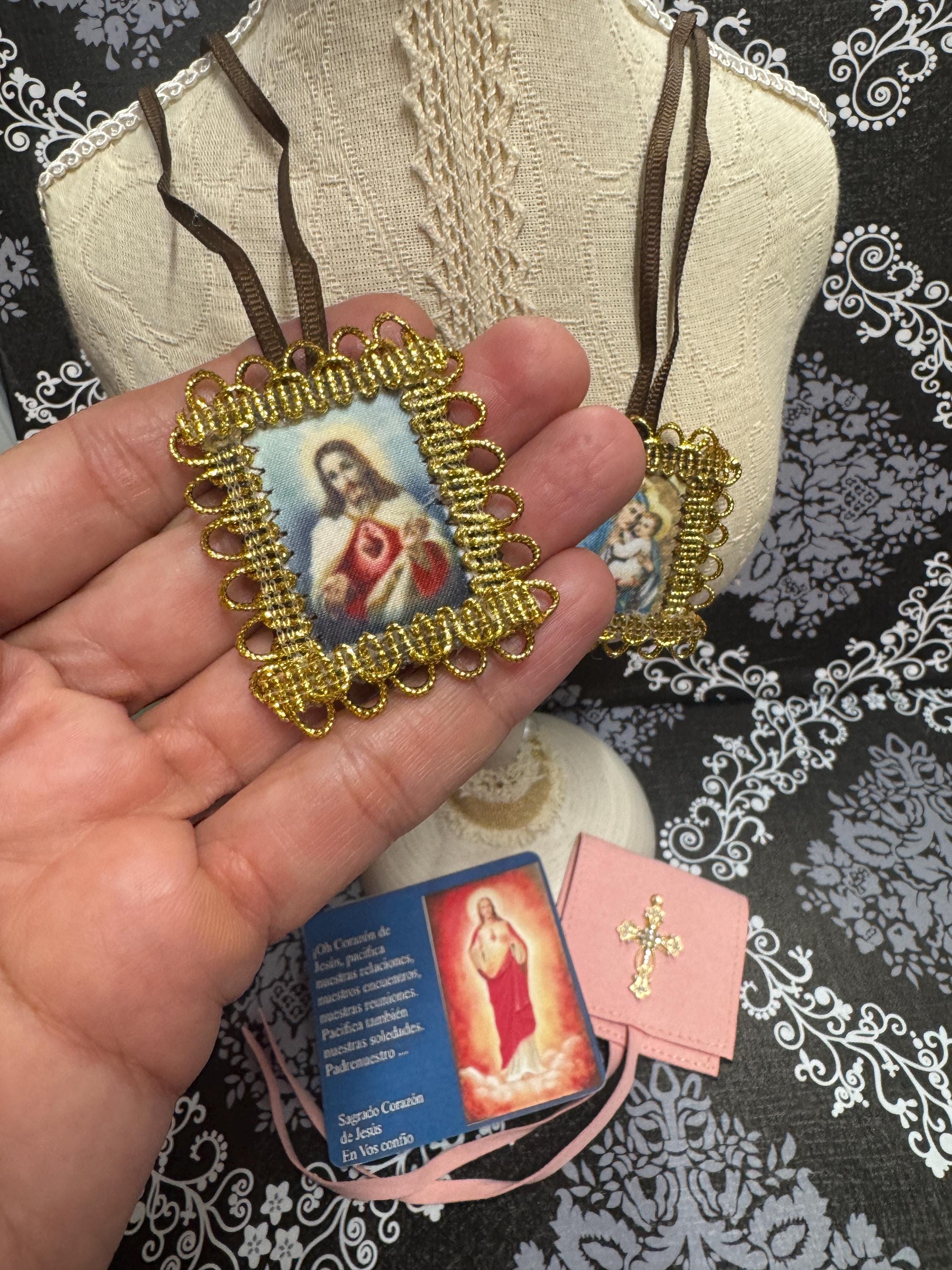 Sacred Heart of Jesus and Our Lady of Mount Carmel Scapular - Etsy