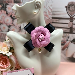 Camellia Flower Bow Brooch