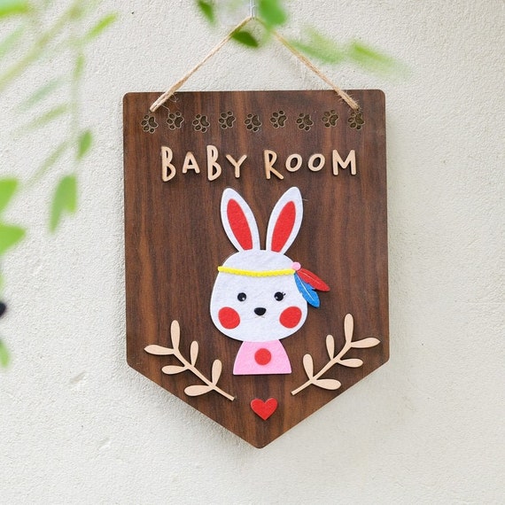 Nursery Door Sign Baby's Bedroom Wall Plaque Home Decor Children's Gift Idea 