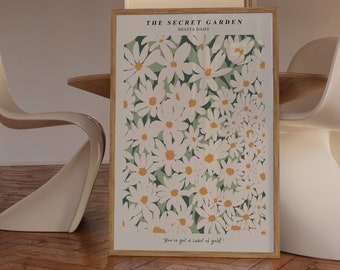 Shasta Daisy Print: White Floral Botanical Art (Digital Download)