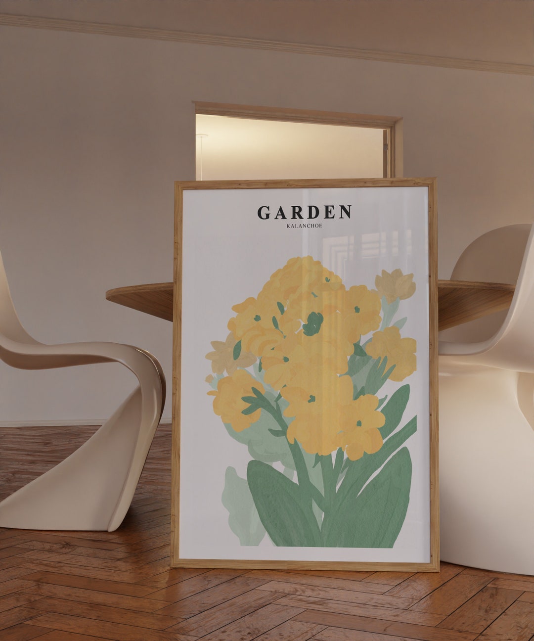 Large Kalanchoe Flower Printable Wall Art, Vintage Floral Wall Art