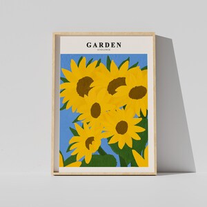 Large Sunflower Flower Printable Wall Art Vintage Floral Wall - Etsy