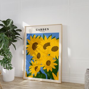 Large Sunflower Flower Printable Wall Art Vintage Floral Wall - Etsy