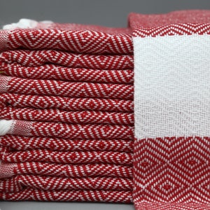 Diamond Towel-Turkish Towel-Personalized Gift-Becah Towel-Decorative Bath Towel-40&#39;&#39;x70&#39;&#39;-Wholesale Towel-Red Towel-Sauna Towel(DBLL,LMS)