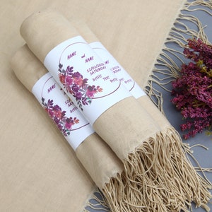 Quality Scarf-Wedding Pashmina-Cream Scarfs-Turkish Pashmina-26&quot;x66&quot;-Pashminas-Wedding Scarf-Personalized Bridesmaid Gift-Bridal Shower