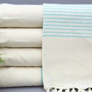 White Towel-Throw Towel-Blue Stirped Towel-Cotton Towel-Turkish Towel-40&#39;&#39;x70&#39;&#39;-Wedding Towel-Shower Towel-Wholesale Towel-(MTN,ODCZG)