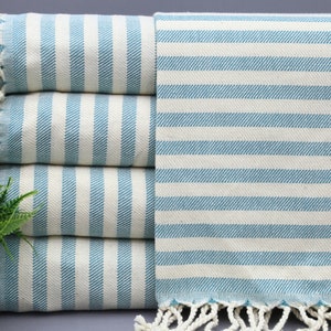 Toalla azul, toalla a rayas, toalla turca, toalla al por mayor, toalla de baño, 40 x 70 pulgadas, toalla de algodón, toalla de playa, toalla de boda, toalla de regalo (UMT, KSY)
