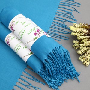 Wedding Pashmina-Pashminas-Turquoise Scarf-Monogram Pashmina-26&quot;x67&quot;-Wedding Scarf-Personalized Bridesmaid Gift-Scarfs-Bridal Shower Shawl