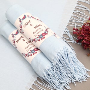 Turkish Pashmina-Handmade Shawl-Wedding Pashmina-26"x67"-Wedding Scarf-Personalized Bridesmaid Gift-Ice Blue Pashminas-Pashmina for Weddings