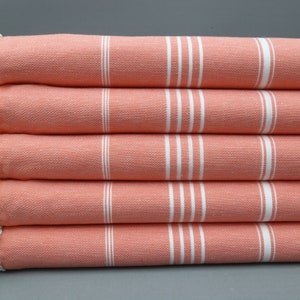 Turkish Towel-Peach Beach Towel-40&#39;&#39;x67&#39;&#39;-Peshtemal Towel-Peach Cotton Towel-Shower Towel-Wholesale Throw Towel-Peach Beach Towel(DBLL,SLTN)