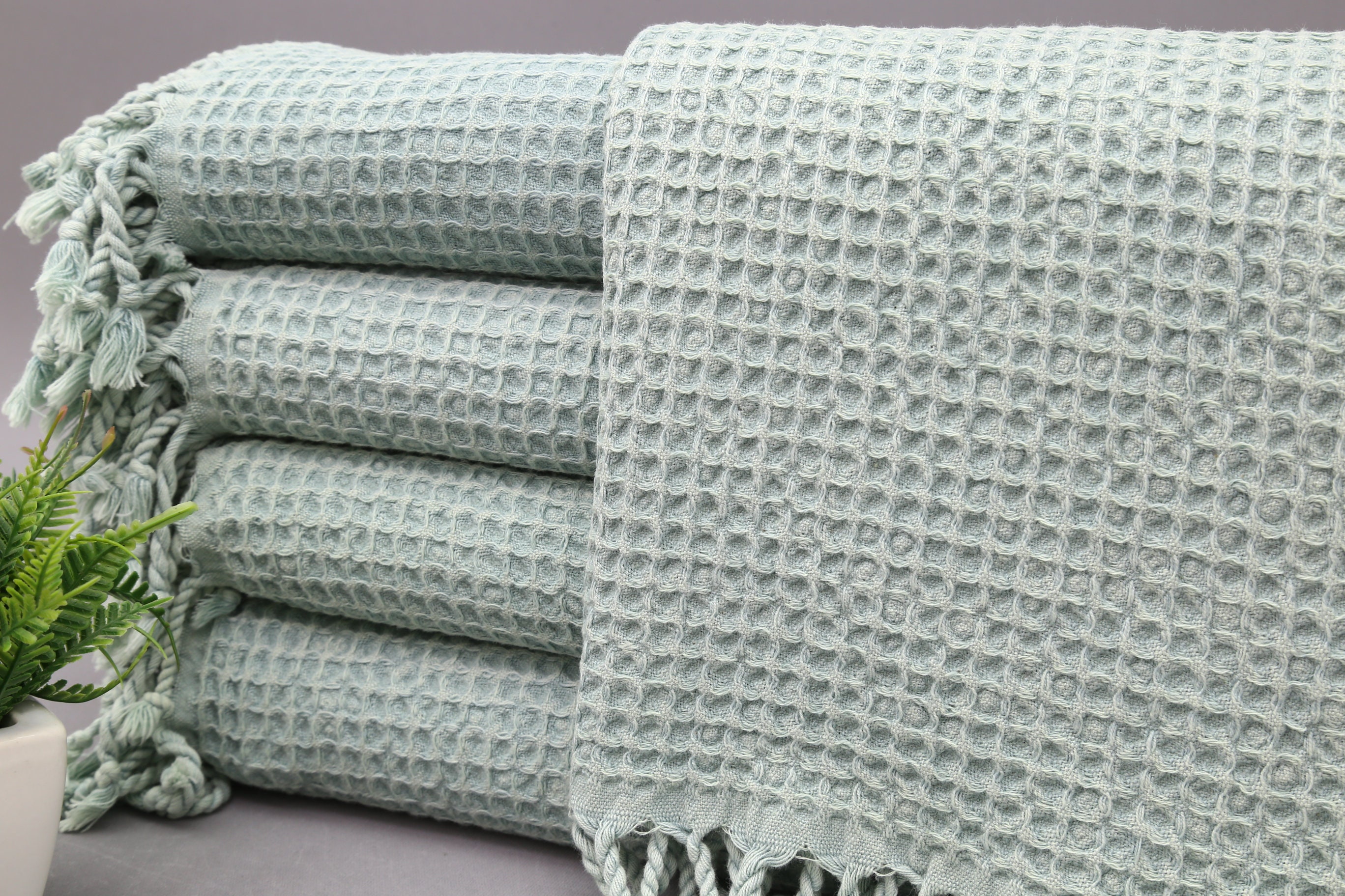 Pale Green Hand Towelturkish Hand Toweltea Towelstonewashed Etsy