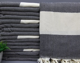 Turkish Blanket-Throw Bed Cover-Bulk Bedspread-Black Bed Cover-87''x97''-Cozy Bed Cover-Sofa Cover Blanket-Handwoven Blanket-(SMN,BLKSRT,PK)