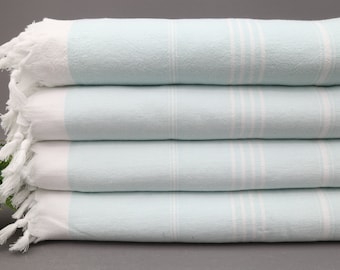 Aqua Marine Color Towel-Quality Peshtemal-Spa Towel-Turkish Towel-Turkish Peshtemal-Terry Towel-36''x70''-Wholesale Towel-(DBLL,TRRY-SLTN)