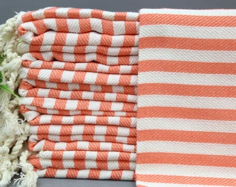 Striped Towel-Turkish Towel-Beach Towel-Spa Towel-Bride Favor-40''x67''-Shower Towel-Picnic Towel-Decorative Towel-Coral Towel(DBLL,KSY)