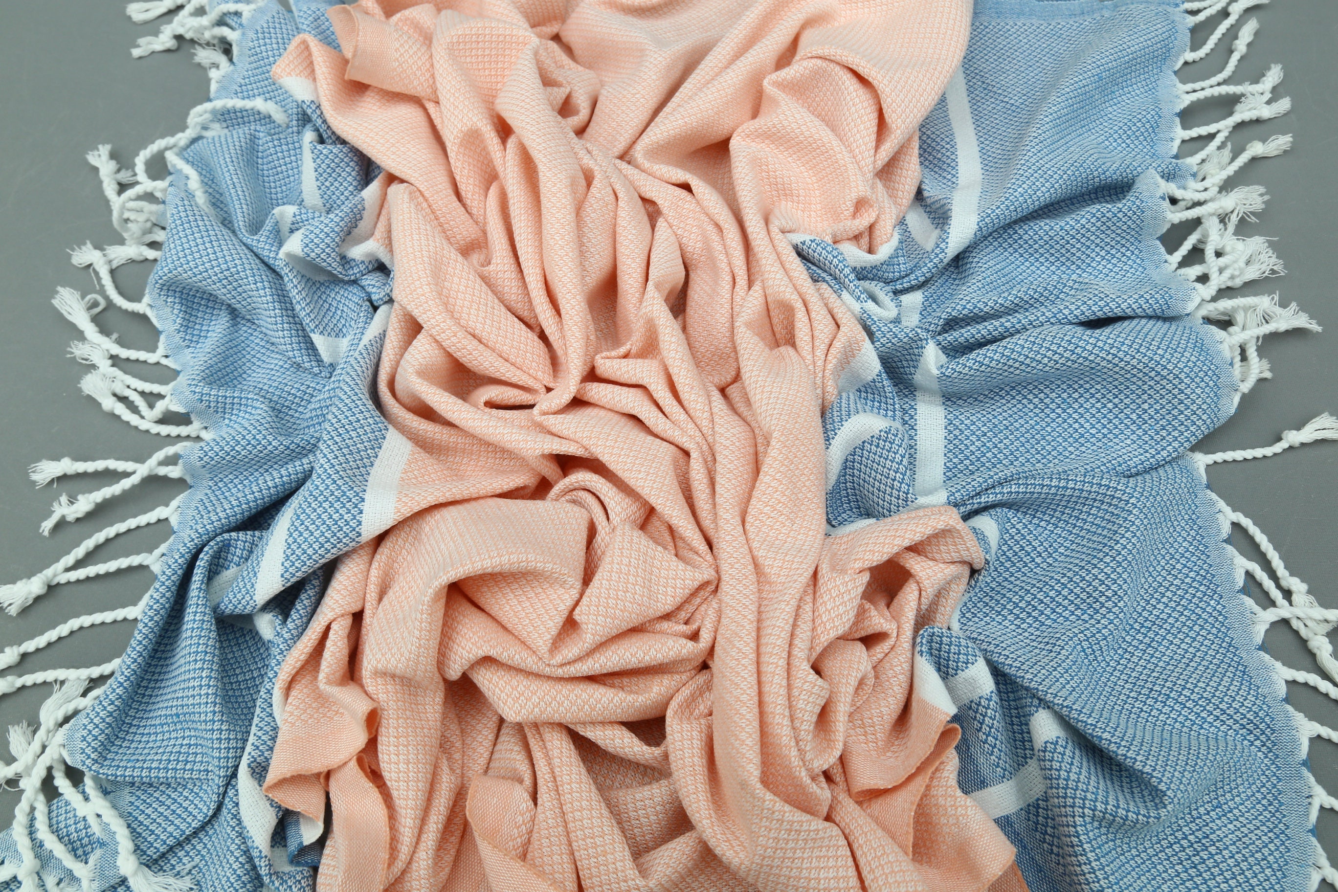 ◆タチカワ◆バーチカル◆W430×H198◆O-2606BL4◆ Turkish Towel-40''x70''-hammam Towel-peach Beach Towel-peach Bath