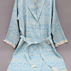 Personlig inflyttningspresent, Peshtemal Kimono, Handgjord morgonrock, Handduksmorgonrock, Turkisk handduk, Peshtemal morgonrock, Kimono, Morgonrock, Badrock