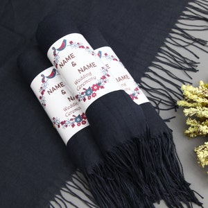 Pashmina for Weddings-Bride Gift Scarf-Wedding Pashmina-26&quot;x66&quot;-Wedding Scarf-Personalized Bridesmaid Gift-Dark Gray Scarfs-Bridal Shower