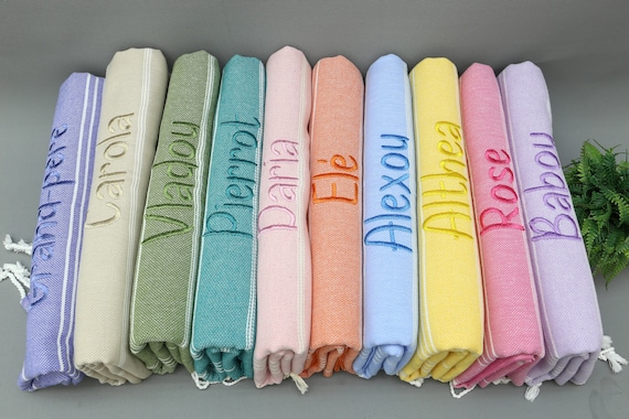 Personalized Beach Towels, Bachelorette Party Favors, Personalized Turkish Beach Towel, 40x70" Beach Towel, Personalized Gifts, Party Favors